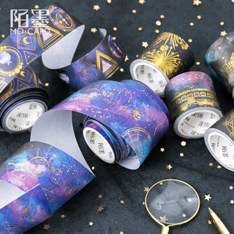 PET整卷胶带特油星空渐变手帐装饰